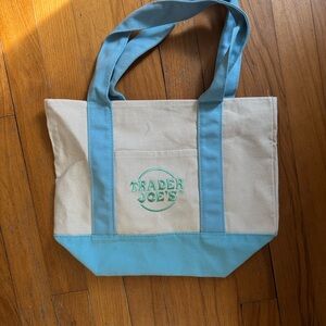 NWT Trader Joe’s mini pastel Blue and green tote bag